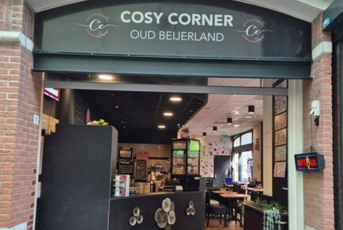 De bekende lunchroom “Cosy Corner”, gelegen in de Veilingpassage in Oud-Beijerland en voorzien van een ruim terras, is nu ter overname